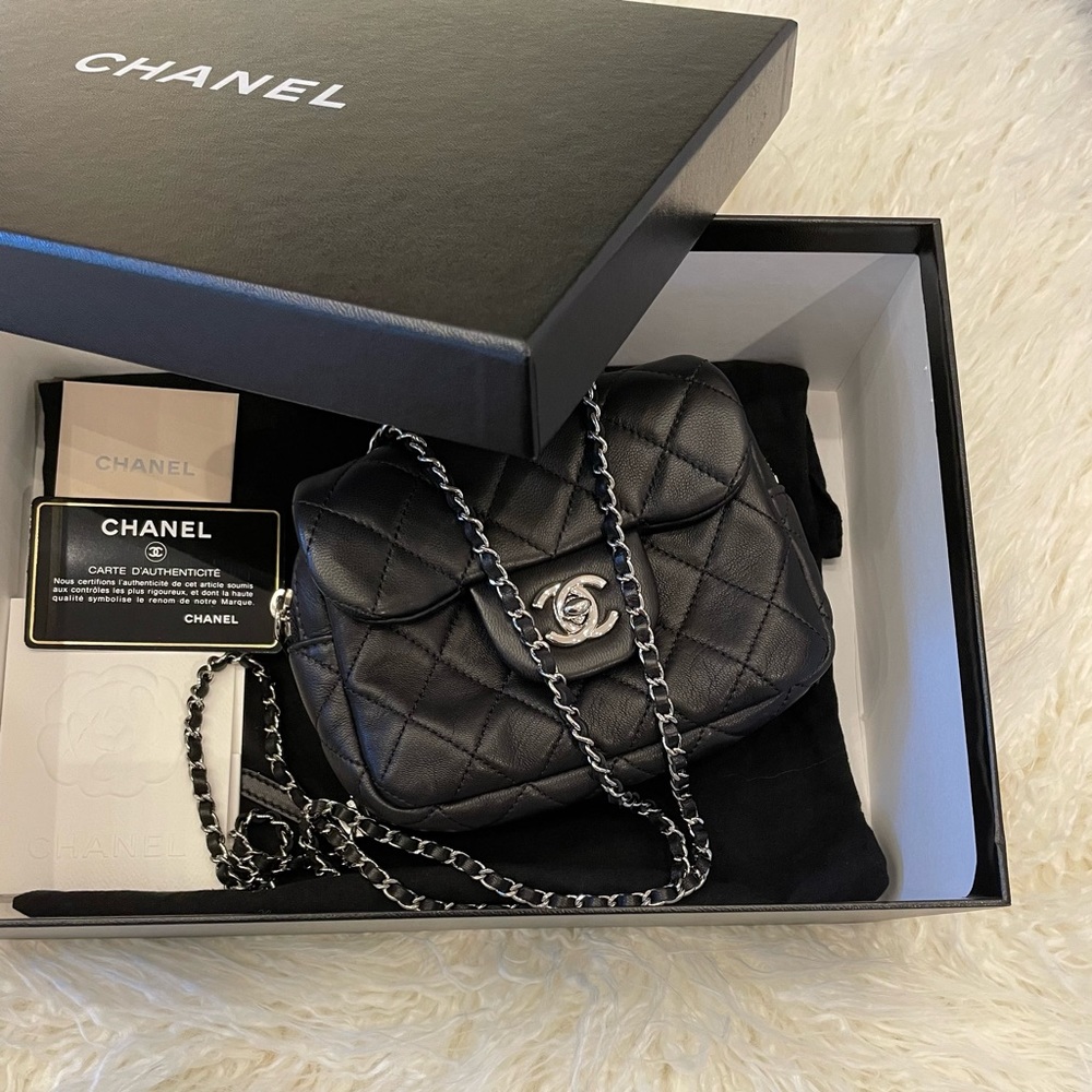 CHANEL CC Quilted Lambskin Mini Wallet On A Chain